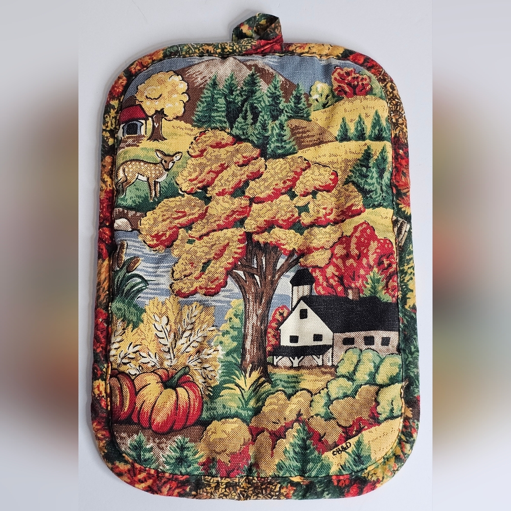 Vintage B&D Fall Foliage Cottagecore Pot Golder